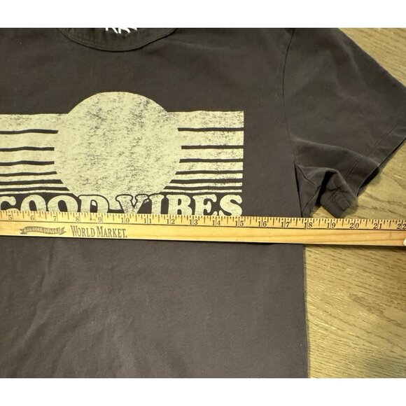 Chaser Men Medium Good Vibes Black Beige Tee T Shirt Retro - Picture 3 of 5